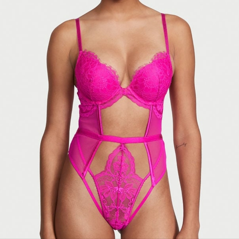 Push-up Cutout Lace Teddy